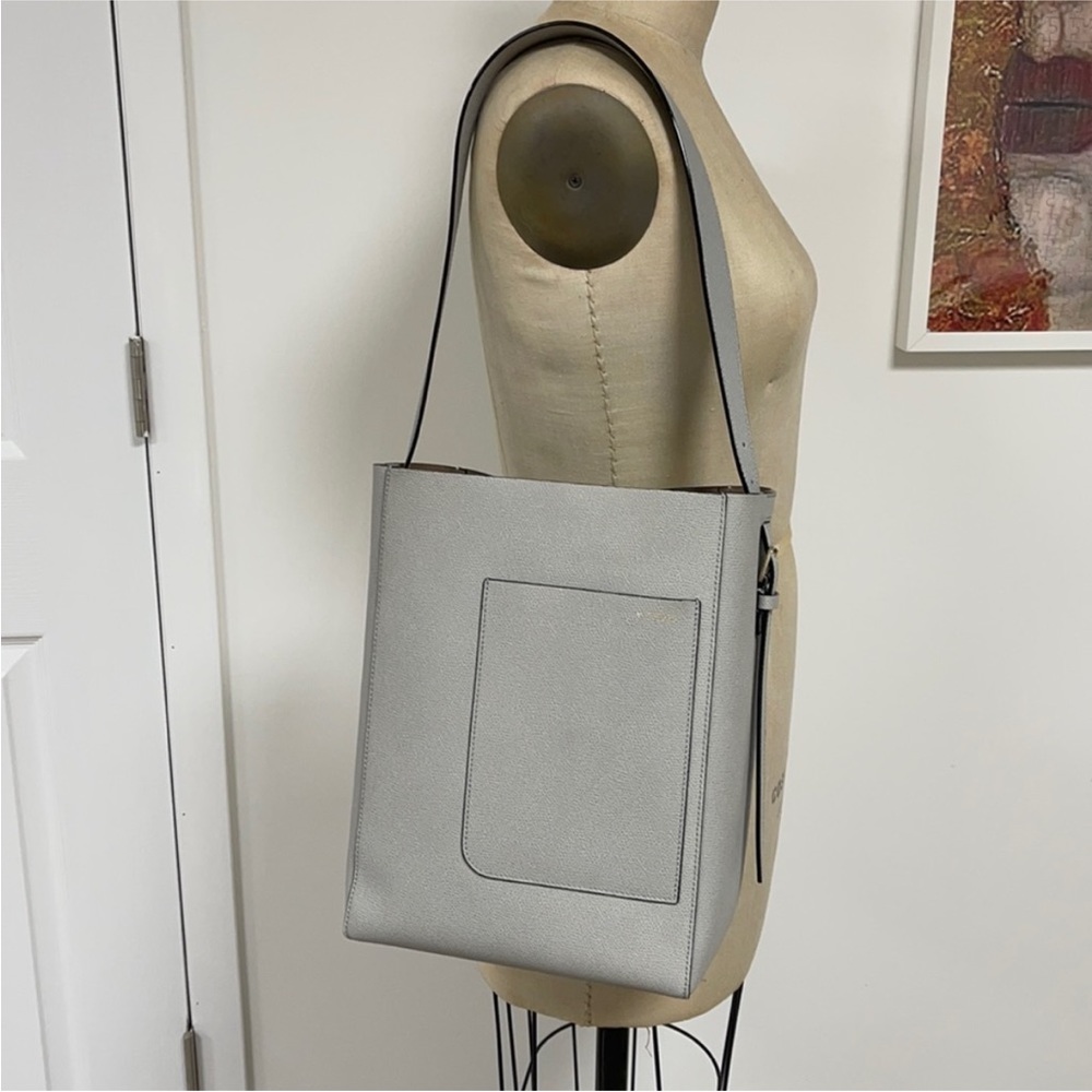 Valextra Grey Medium Bucket Bag